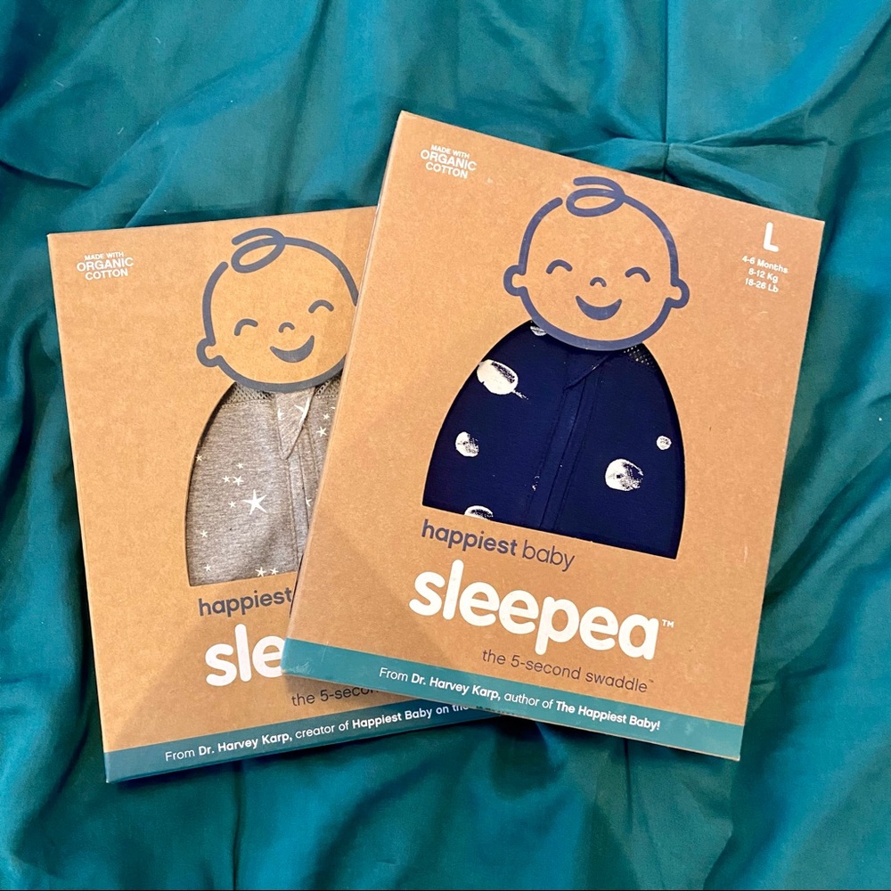 Set of 2 Happiest Baby Sleepea swaddles - Large (18-26 lbs) - New in Box